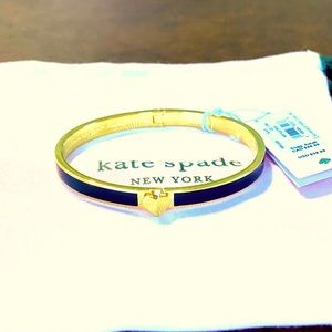 Kate Spade Heritage Spade Thin Bangle, Black NWT